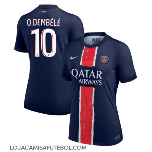 Camisa de Futebol Paris Saint-Germain Ousmane Dembele #10 Equipamento Principal Mulheres 2024-25 Manga Curta